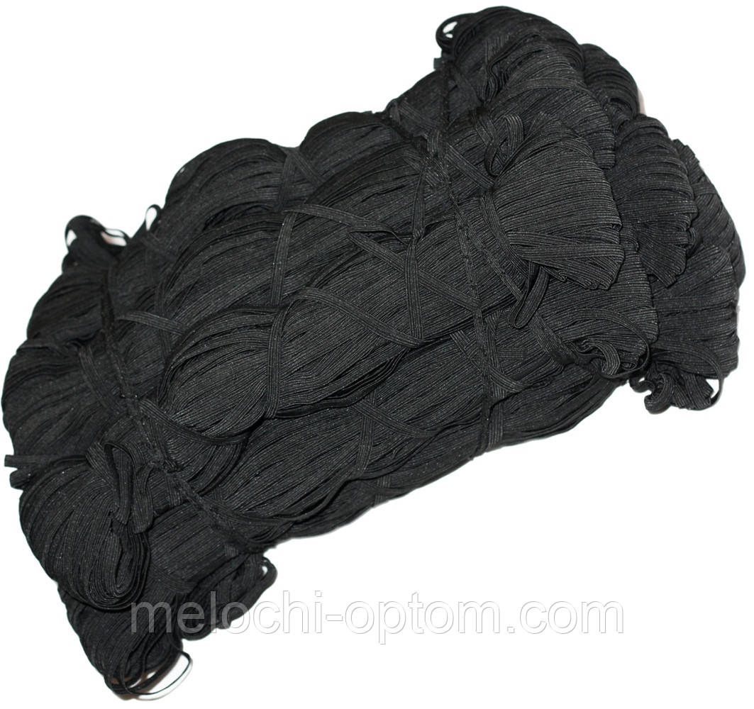 Гумки білизняні (100м) чорні, тасьма еластична поліестер, фото 1