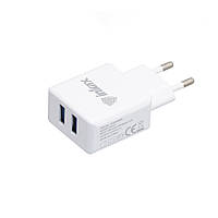 Мережевий зарядний пристрій INKAX CD-01 з кабелем USB - MicroUSB / 2 х USB / 2.1A / 10W