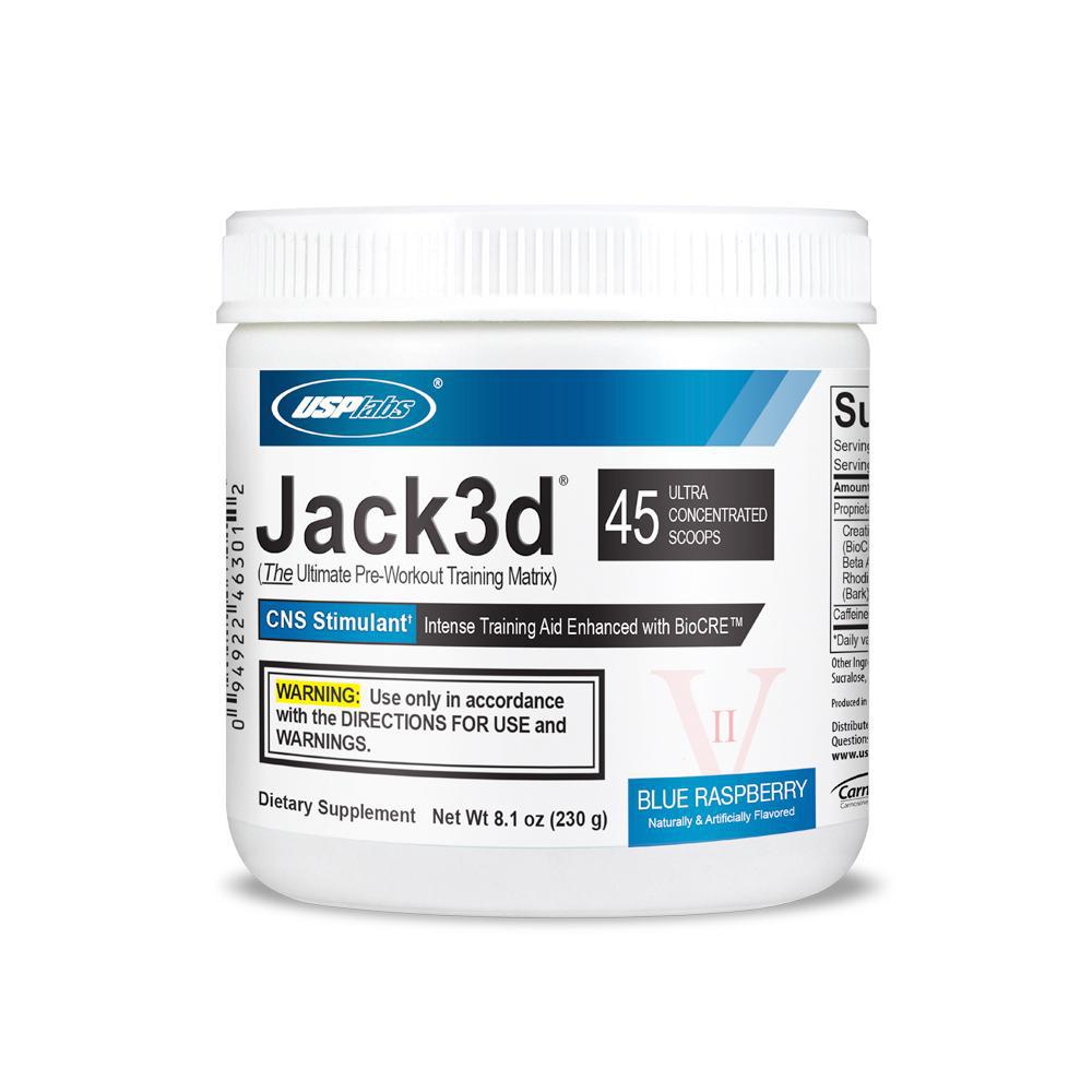 Предтренік USP Labs Jack 3D (230 г) ЮСП лабс джек 3д blue raspberry