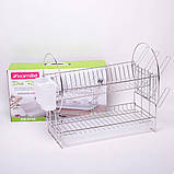 Сушарка для посуду Kamille двоярусна 53х23х35см KM-0760, фото 4