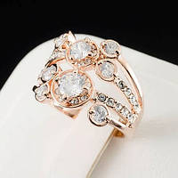 Чудесное кольцо с кристаллами Swarovski, покрытое слоями золота 0533 19