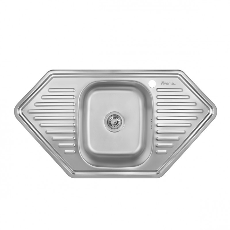 Кутова кухонна мийка Imperial 9550D (08) Satin