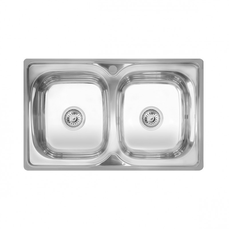 Сталева мийка з двома чашами Imperial 401 (08) Decor (78*48)