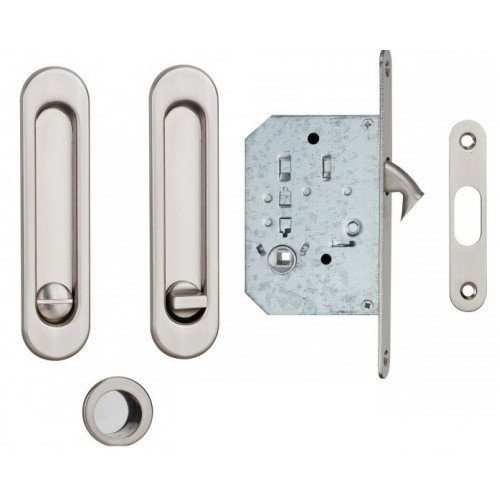 Ручки SIBA для розсувних дверей із замком WC сатен