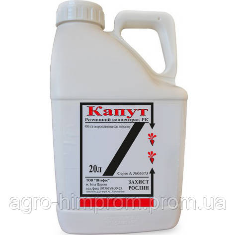 Гербіцид і десикант Капут (Раундап) сіль гліфосату 480 г/л, гербіцид суцільної дії, фото 2