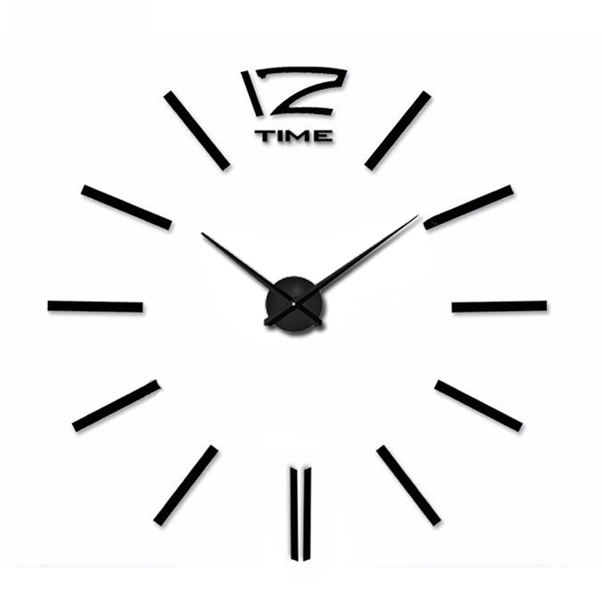 Великі Дизайнерські настінні 3Д годинники 3D DIY Clock від 50 до 120см (Палички 004Bs) Чорні