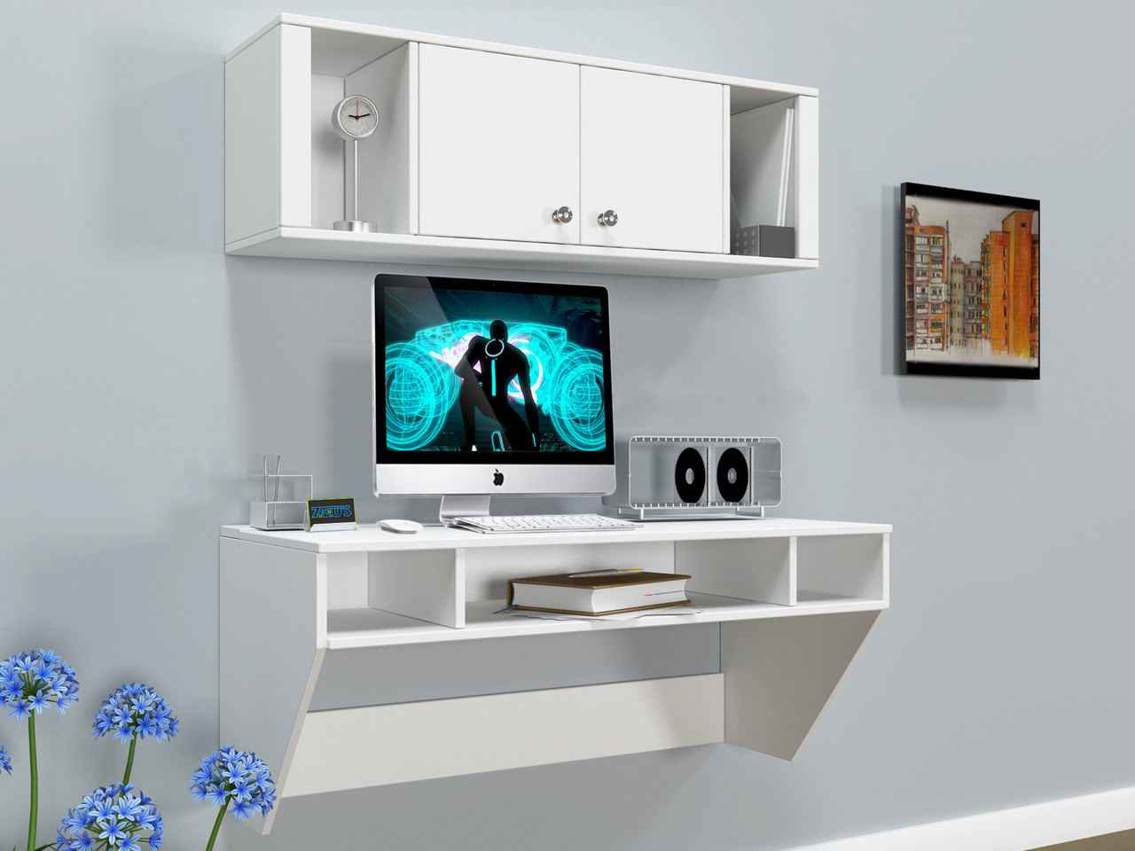 Стіл комп'ютерний "AirTable-II Kit WT" 110х52х50 см. Колір на вибір, фото 1