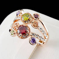 Искусное кольцо с кристаллами Swarovski, покрытое слоями золота 0526 17