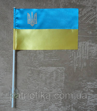Прапорець України 10х15 см поліестер з присоскою, фото 2