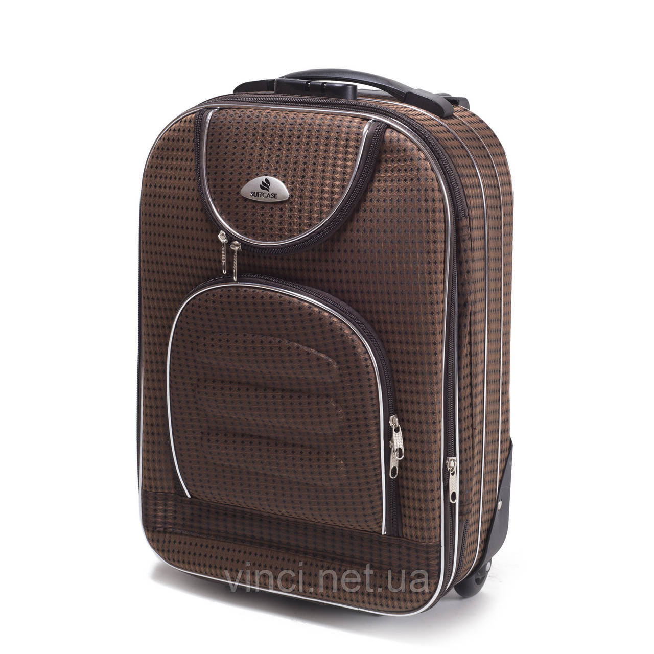 Чемодан дорожній Suitcase 801С міні ( ручна кладь ) 52х35х18 коричневий Дорожный чемодан небольшой с ручкой, фото 1