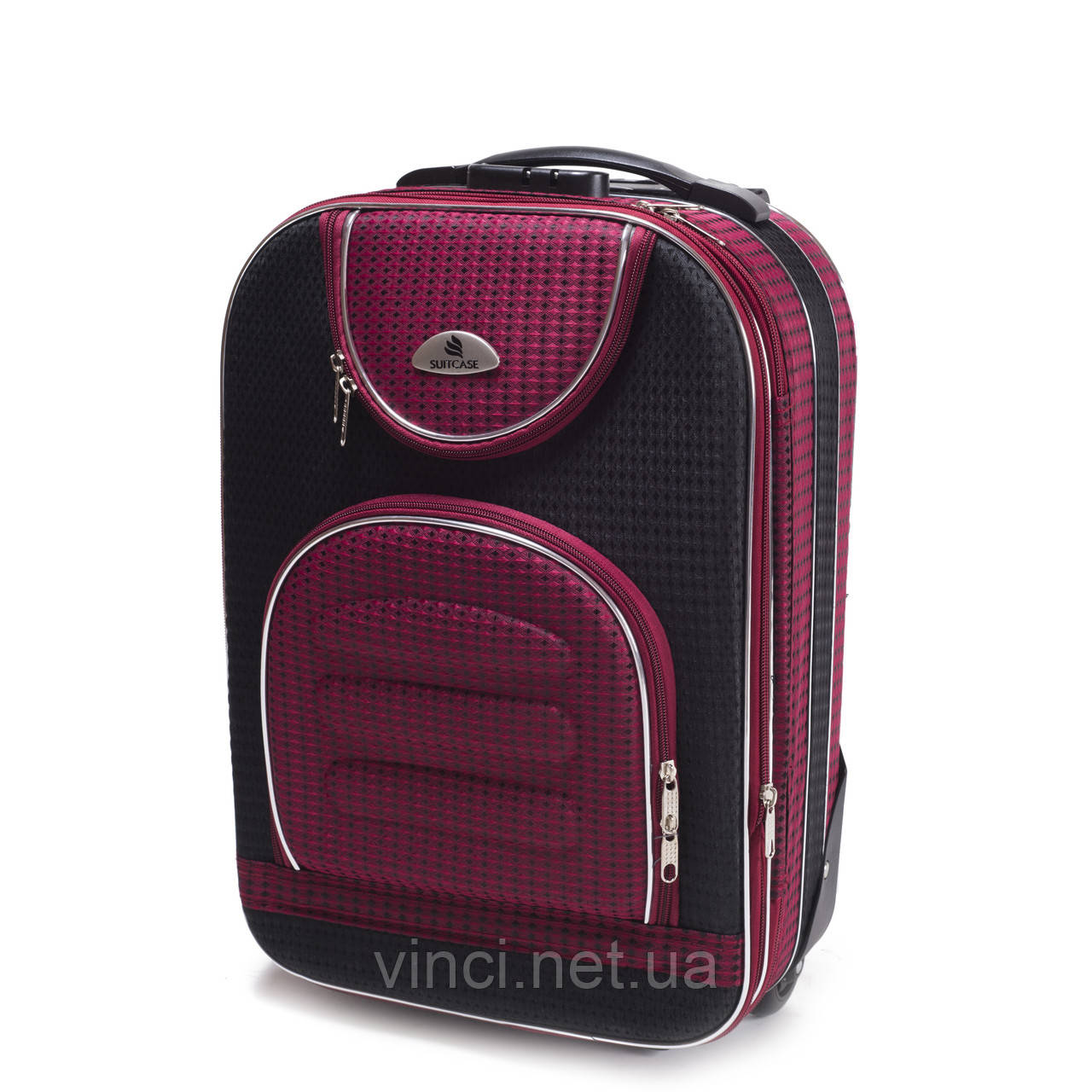 Чемодан дорожній Suitcase 801С великий чорно-червоний, фото 1