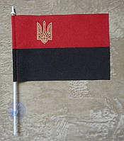 Прапорець ОУН-УПА 10х15 см поліестер з присоскою