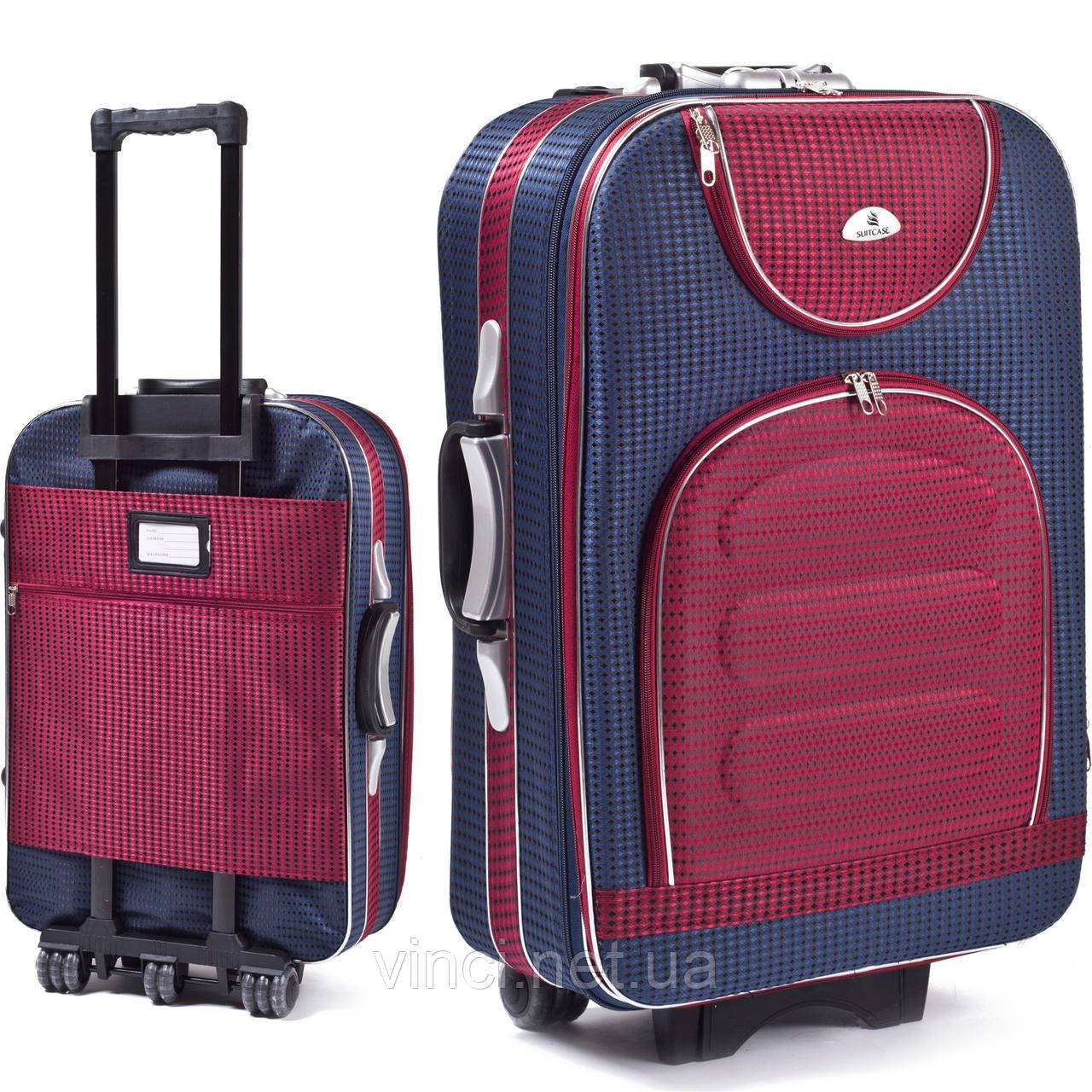 Чемодан дорожній Suitcase 801С середній синьо-червоний, фото 1