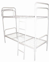 Ліжко двоярусне металеве для гуртожитків 1900х800 мм. Койка двоповерхова із сіткою для армії, табору, санаторія