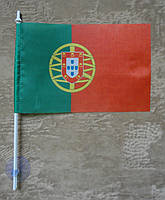 Прапорець Португалії 10х15 см поліестер з присоскою