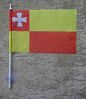 Прапорець Луцьк 10х15 см поліестер з присоскою