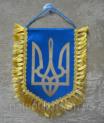 Вимпел України 16х11 см з бахромою, фото 1