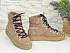 Черевики бежеві жіночі на товстій підошві, натуральна шкіра нубук, фото 2