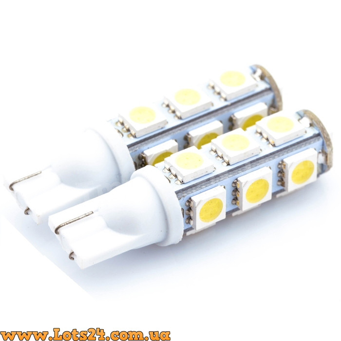 2шт Авто-лампы T10 13 LED W5W с 5 цветов светодиодные лампочки на автомобиль - фото 3 - id-p365911276