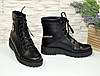 Черевики жіночі на шнурівці, натуральна шкіра флотар, фото 2