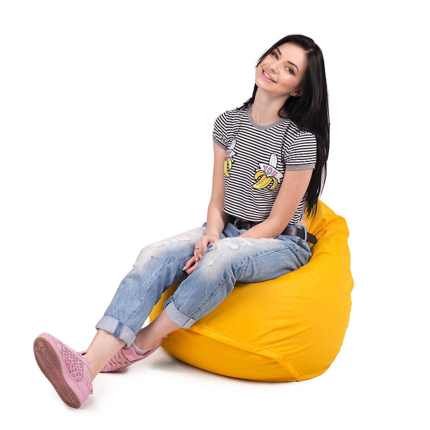Крісло мішок груша з внутрішнім чохлом <unk> Тканина Oxford L (Висота 90 см, ширина 60 см), Жовтий, фото 2