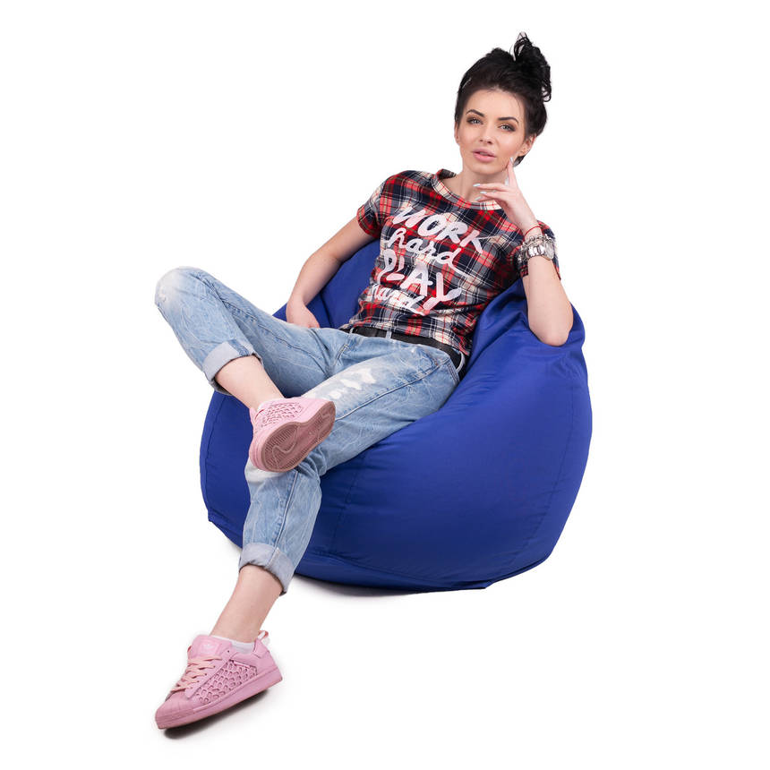Крісло мішок груша з внутрішнім чохлом <unk> Тканина Oxford XL (Висота 110 см, ширина 80 см), Синій, фото 2