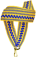 Лента для медали "жёлто-синий орнамент" 20 мм