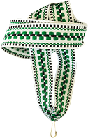 Лента для медали "бело-зелёный орнамент" 20 мм