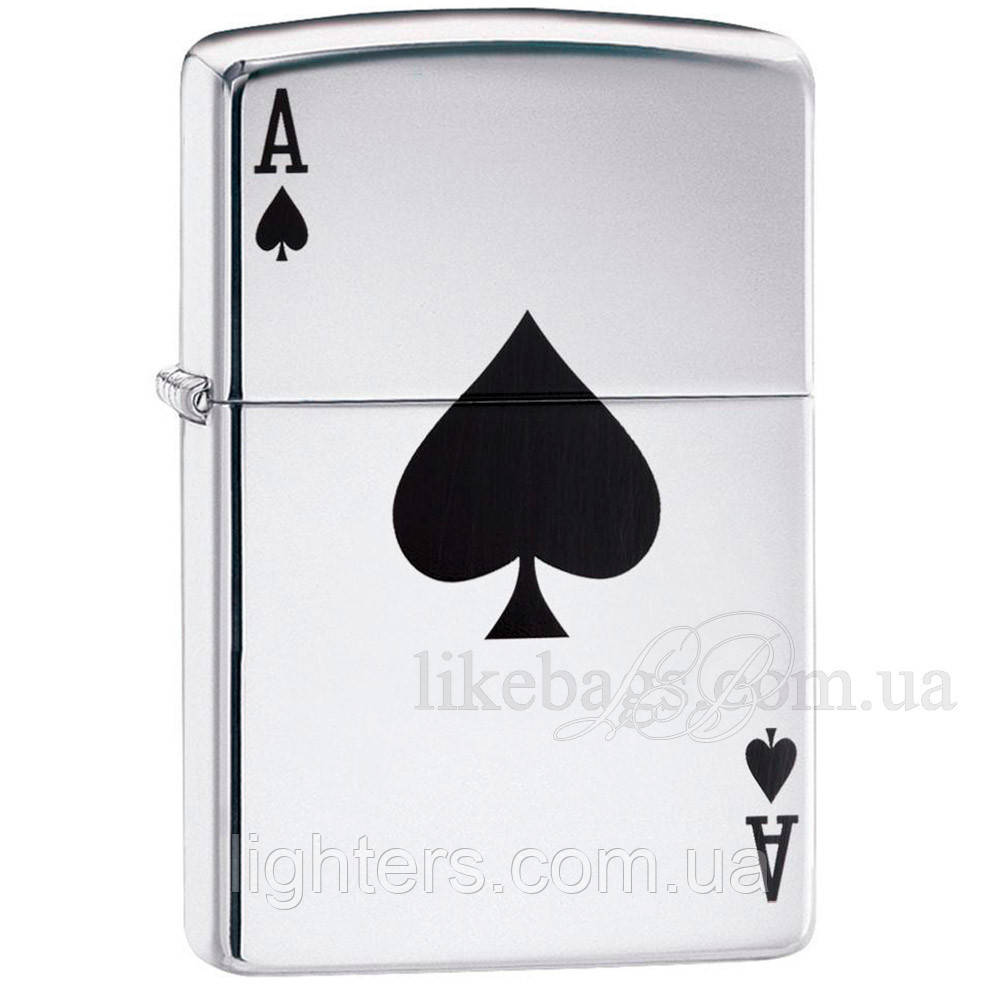 Запальничка Zippo 24011 Reg Hi Polish Chr Lucky Ace сіра 24011