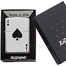 Запальничка Zippo 24011 Reg Hi Polish Chr Lucky Ace сіра 24011, фото 4