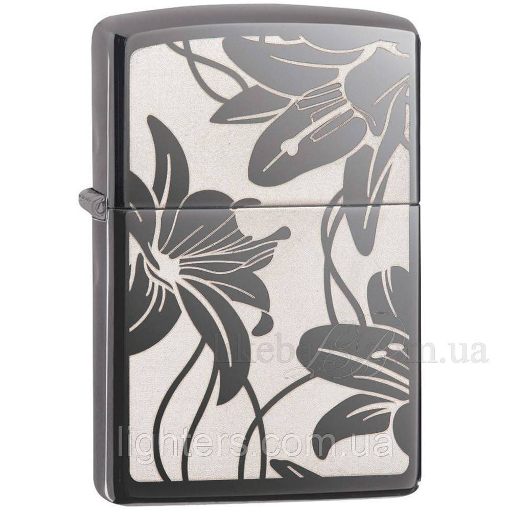 Запальничка Zippo 29426 Lily Black Ice чорна 29426, фото 1