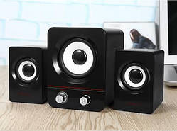 USB колонки для ПК комп'ютерні колонки 2.1 Hiraliy H1 Black