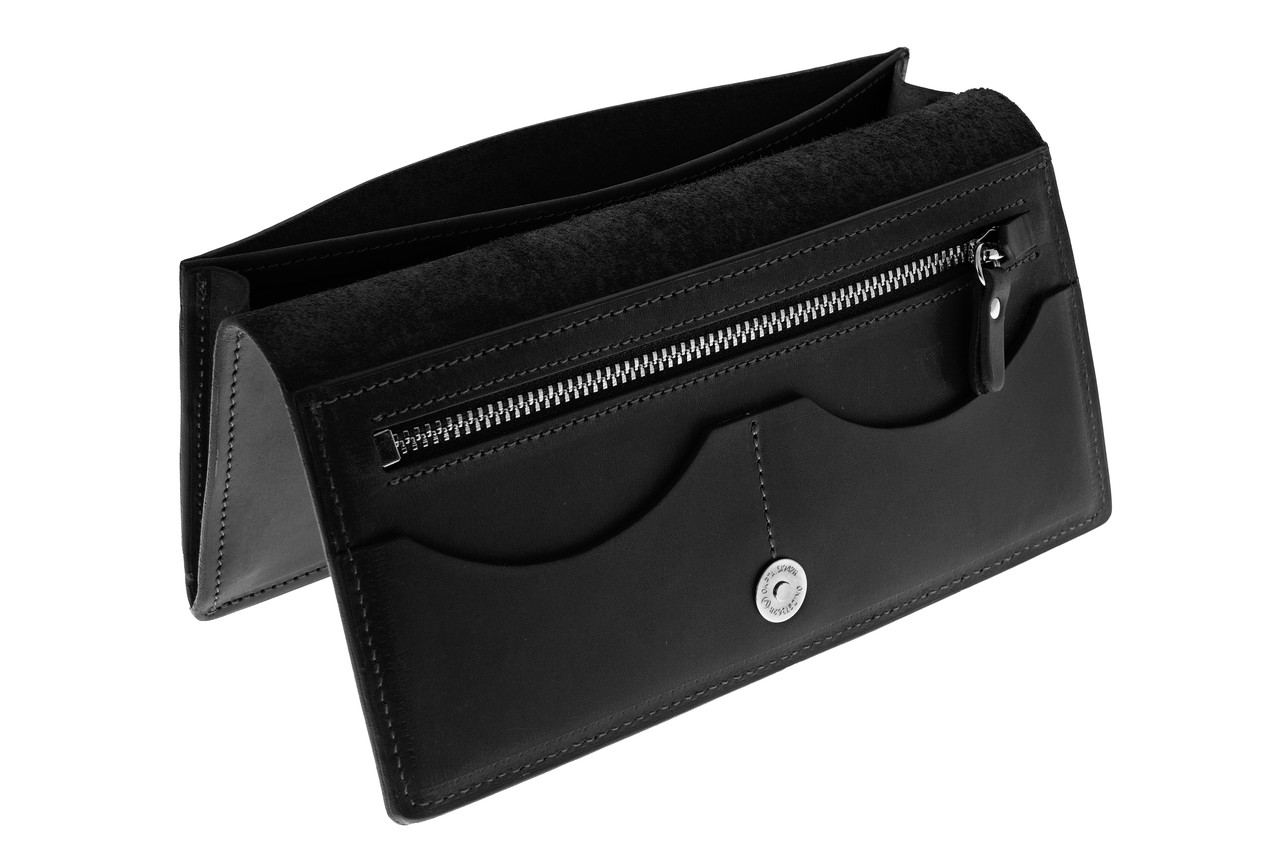 Портмоне Grande Pelle Сinturino 195х100х15мм шкіра Crazy Horse чорний., фото 1