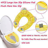 Дитяча накладка на унітаз жовта Gimars Upgrade Large Non Slip Silicone Pads Travel Folding Portable Reusable, фото 5