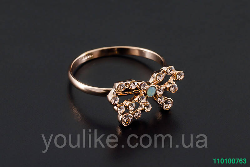 Кольцо с кристаллами Сваровски, покрытое золотом 0763 - фото 4 - id-p50461076
