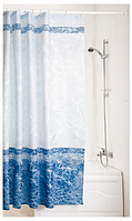 Штора у ванну текстиль із кільцями точний розмір180 x 200 см "Гранит"