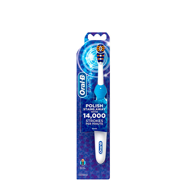 Зубна щітка Oral-B Cross Action 3D White на батарейці, B1010F синя