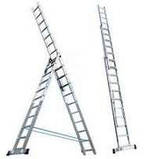 Драбина алюмінієва Лесница 3-х секційна  3х7 HIGHER Польща! Драбина алюмінієва Драбина універсальна, фото 3