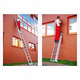 Драбина алюмінієва 3-х секційна 3х11 HIGHER Польща Лестница алюминиевая Стремянка универсальная раскладная, фото 8