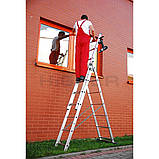 Драбина алюмінієва 3-х секційна 3х8 HIGHER Польща! Драбина алюмінієва Драбина універсальна розкладна, фото 3