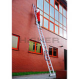Драбина алюмінієва 3-х секційна 3х8 HIGHER Польща! Драбина алюмінієва Драбина універсальна розкладна, фото 4