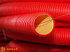 Посилена жорстка двостінна гофрована труба з поліетилену, колір червоний, d160, з муфтою DKC 6 м, фото 4