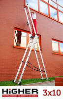 Драбина алюмінієва 3-х секційна 3х10 HIGHER Польща! Лестница алюминиевая Стремянка универсальная раскладная