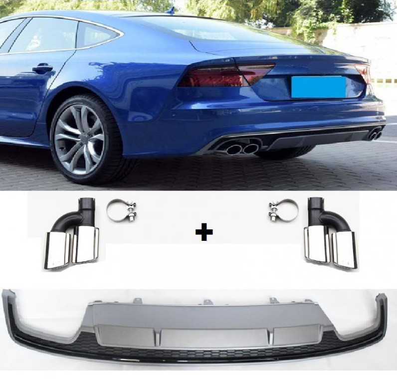 Дифузор Audi A7 4g (15-18) тюнінг обвіс спідниця стиль S7