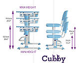 Дитяча парта, що росте, зі стільчиком Cubby LUPIN Blue + лампа Cubby Ma3, фото 7