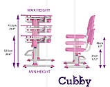 Дитяча парта, що росте, зі стільчиком Cubby LUPIN Pink+лампа Cubby Ma3, фото 7