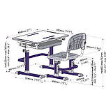Розширююча парта для дому Cubby KARO Purple+лампа Cubby Ma3, фото 9