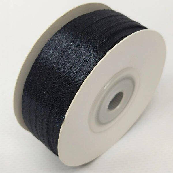 

Лента атласная 0,3 см. (3мм) черная, Черный