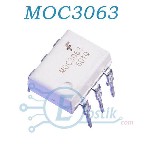

MOC3063, оптопара с симисторным выходом 600В, DIP6