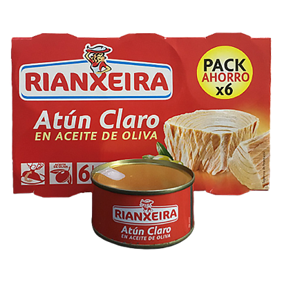 

Тунець Ріанксеріа Кларо в олив.олії Rianxeira Claro 6х80g 16пач/ящ (Код : 00-00003193)